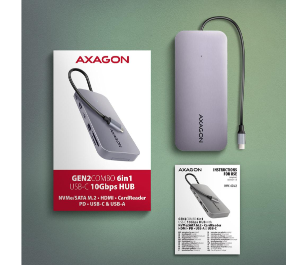 Axagon HUB HMC-6GM2 USB 6 in1 10Gbps hub - 1185574 - zdjęcie 10